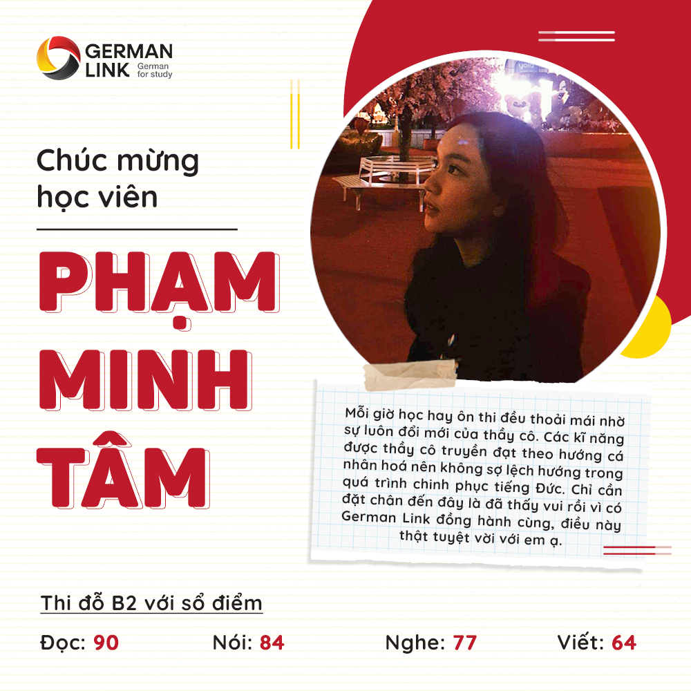 Chúc mừng học viên Phạm Minh Tâm